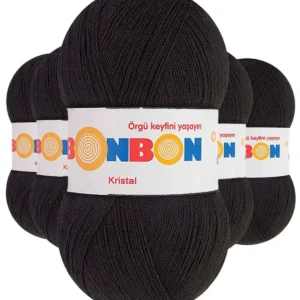 5 Adet Kristal El Örgü Lif İpi Siyah 98206