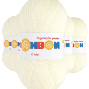 5 Adet Kristal El Örgü Lif İpi Açık Krem 98223