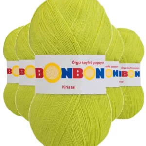 5 Adet Kristal El Örgü Lif İpi Yeşil 98228