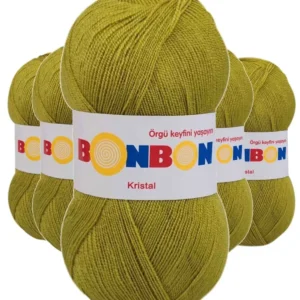 5 Adet Kristal El Örgü Lif İpi Çimen Yeşili 98229