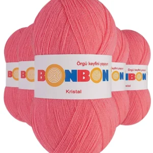 5 Adet Kristal El Örgü Lif İpi Pembe 98230