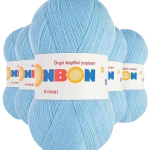 5 Adet Kristal El Örgü Lif İpi Ufuk Mavisi 98231