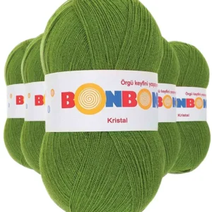 5 Adet Kristal El Örgü Lif İpi Çam Yeşili 98235