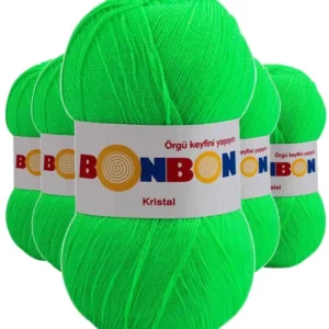 5 Adet Kristal El Örgü Lif İpi Fıstık Yeşili 98395