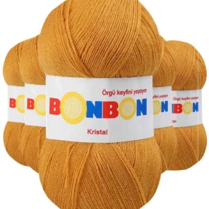 5 Adet Kristal El Örgü Lif İpi Hardal 98415