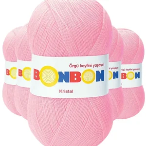 5 Adet Kristal El Örgü Lif İpi Şeker Pembe 98588