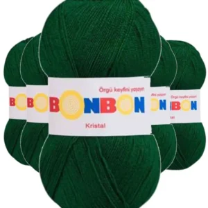 5 Adet Kristal El Örgü Lif İpi Koyu Yeşil 98596