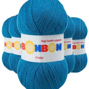 5 Adet Kristal El Örgü Lif İpi Koyu Mavi 98685