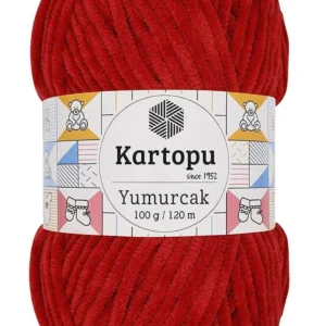 Yumurcak Kadife El Örgü İpi Kırmızı K126