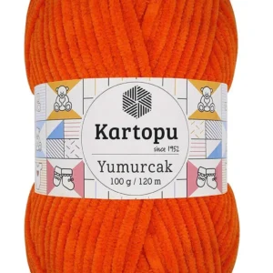 Yumurcak Kadife El Örgü İpi Turuncu K205