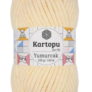 Yumurcak Kadife El Örgü İpi Koyu Krem K349