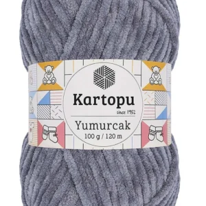 Yumurcak Kadife El Örgü İpi Koyu Gri K951