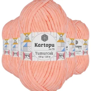 5 Adet Yumurcak Kadife El Örgü İpi Somon K218