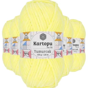 5 Adet Yumurcak Kadife El Örgü İpi Sarı K333