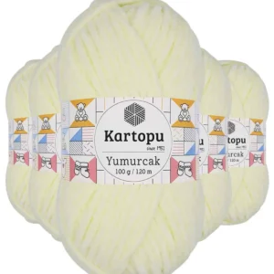 5 Adet Yumurcak Kadife El Örgü İpi Krem K335