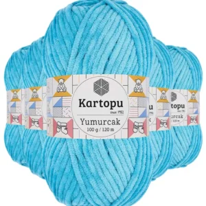 5 Adet Yumurcak Kadife El Örgü İpi Turkuaz K515
