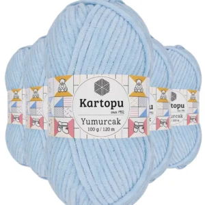 5 Adet Yumurcak Kadife El Örgü İpi Bebe Mavi K523