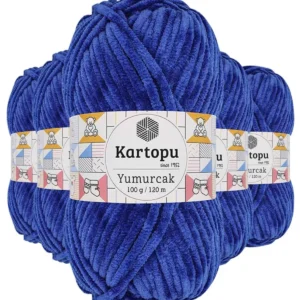 5 Adet Yumurcak Kadife El Örgü İpi Gece Mavisi K524