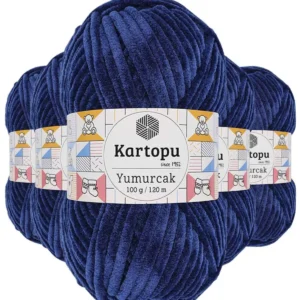 5 Adet Yumurcak Kadife El Örgü İpi Lacivert K635