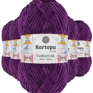 5 Adet Yumurcak Kadife El Örgü İpi Açık Mor K719