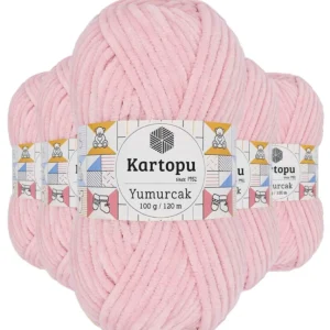 5 Adet Yumurcak Kadife El Örgü İpi Bebe Pembe K768