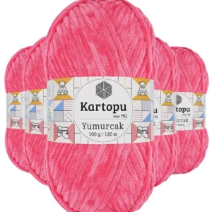 5 Adet Yumurcak Kadife El Örgü İpi Pembe K798