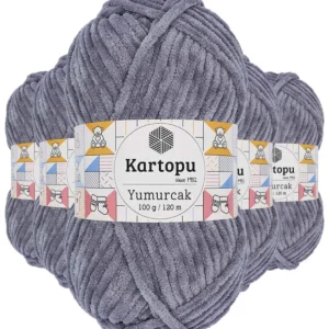 5 Adet Yumurcak Kadife El Örgü İpi Koyu Gri K951