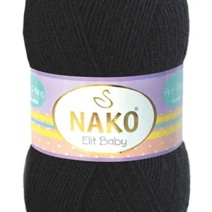 Elite Baby El Örgü İpi Tüylenmeyen Bebek Yünü Siyah 217