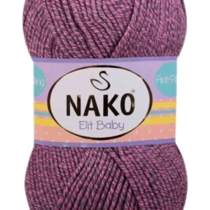 Elite Baby El Örgü İpi Tüylenmeyen Bebek Yünü Pembe Gri 21352