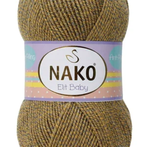 Elite Baby El Örgü İpi Tüylenmeyen Bebek Yünü Sarı Gri 21354