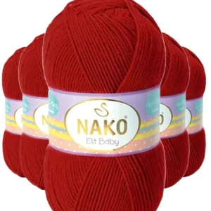 5 Adet Elite Baby El Örgü İpi Tüylenmeyen Bebek Yünü Pul Biber 298