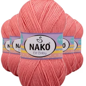 5 Adet Elite Baby El Örgü İpi Tüylenmeyen Bebek Yünü Somon 1469