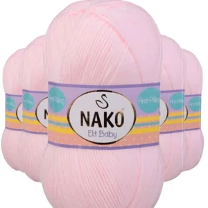 5 Adet Elite Baby El Örgü İpi Tüylenmeyen Bebek Yünü Soft Pembe 2892