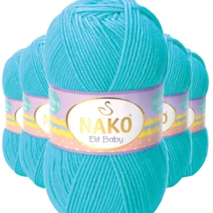 5 Adet Elite Baby El Örgü İpi Tüylenmeyen Bebek Yünü Turkuaz 3323