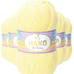 5 Adet Elite Baby El Örgü İpi Tüylenmeyen Bebek Yünü Limonata 3664