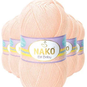 5 Adet Elite Baby El Örgü İpi Tüylenmeyen Bebek Yünü Soft Şeftali 3701