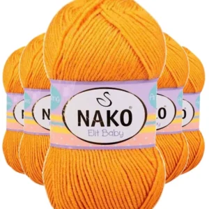 5 Adet Elite Baby El Örgü İpi Tüylenmeyen Bebek Yünü Portakal Kabuğu 4038