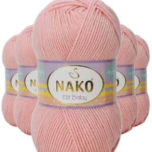 5 Adet Elite Baby El Örgü İpi Tüylenmeyen Bebek Yünü Pudra 6165