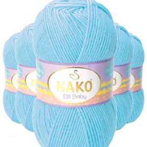 5 Adet Elite Baby El Örgü İpi Tüylenmeyen Bebek Yünü Gök Mavisi 6723