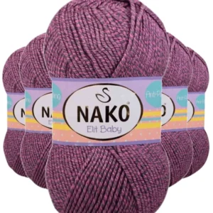 5 Adet Elite Baby El Örgü İpi Tüylenmeyen Bebek Yünü Pembe Gri 21352