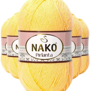 5 Adet Pırlanta Amigurumi El Örgü İpi Yünü Saman Sarı 215
