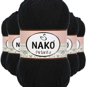 5 Adet Pırlanta Amigurumi El Örgü İpi Yünü Siyah 217