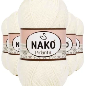 5 Adet Pırlanta Amigurumi El Örgü İpi Yünü Ekru 300