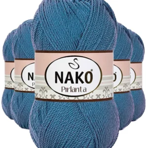 5 Adet Pırlanta Amigurumi El Örgü İpi Yünü Turkuaz 3409