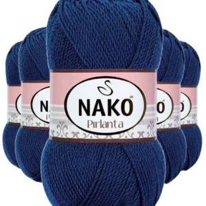 5 Adet Pırlanta Amigurumi El Örgü İpi Yünü Lacivert 4253