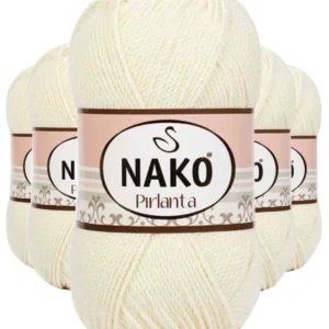 5 Adet Pırlanta Amigurumi El Örgü İpi Yünü Koyu Krem 6730