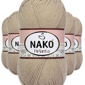 5 Adet Pırlanta Amigurumi El Örgü İpi Yünü Bej 6742