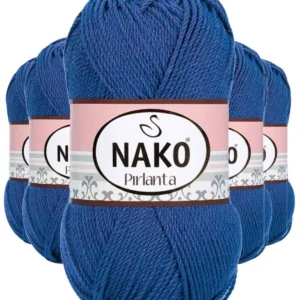 5 Adet Pırlanta Amigurumi El Örgü İpi Yünü Koyu Mavi 10084