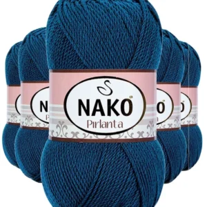 5 Adet Pırlanta Amigurumi El Örgü İpi Yünü Petrol Mavi 10328