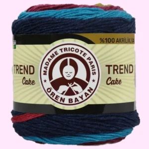 Trend Cake Batik Ebruli El Örgü İpi 634